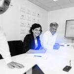 Stimmungsvolles Bild bei einem Teammeeting des Company Builders Abacus neo in Frankenthal